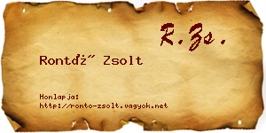Rontó Zsolt névjegykártya