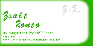 zsolt ronto business card